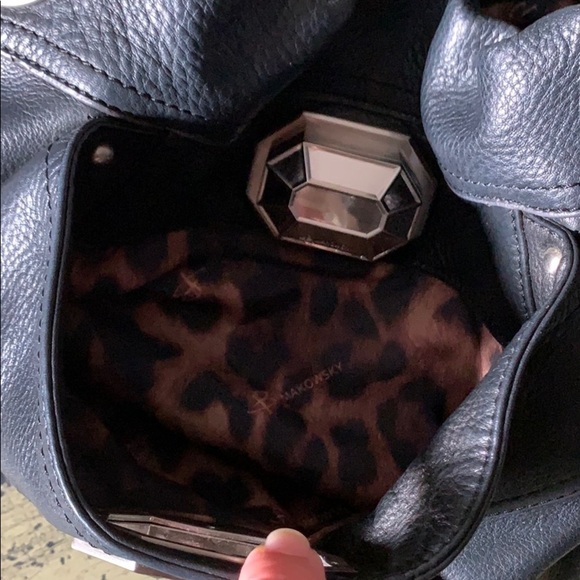 B. Makowsky Black Leather Hobo/Shoulder Bag - Picture 9 of 16